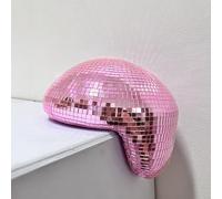Pasdrucn 20x20x16cm Melted Disco Ball Decorations, Disco Ball Melting Decoration, Melted Mirror Disco Ball, Disco Ball for Kids, Small Disco Ball, Melted Disco Decoration (Rose)
