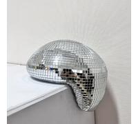 Pasdrucn 20x20x16cm Melted Disco Ball Decorations, Disco Ball Melting Decoration, Melted Mirror Disco Ball, Disco Ball for Kids, Small Disco Ball, Melted Disco Decoration (Silver)