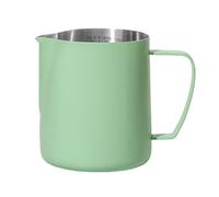 Pasdrucn 400ml Coffee Milk Frother Jug for Coffee Machine, Stainless Steel Milk Jug for Coffee Machine, 304 Stainless Steel Milk Pitcher Cup, Milk Frothing Jug for Making Coffee (Light Green)