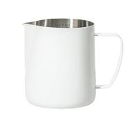 Pasdrucn 400ml Coffee Milk Frother Jug for Coffee Machine, Stainless Steel Milk Jug for Coffee Machine, 304 Stainless Steel Milk Pitcher Cup, Milk Frothing Jug for Making Coffee (White)