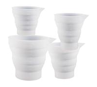 Pasdrucn 4Pcs Silicones Foldable Measuring Cups & jugs, Measuring Jugs Silicone 50/100/250/500ml Silicone Foldable Small measurings jug with Scale