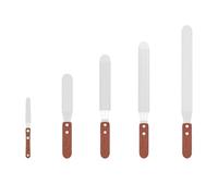 Pasdrucn 5Pcs Stainless Steel Palette Knife Baking with Wooden Handle, Pallet Knife for Cake Decorating, Icing Offset Spatula Set with 4",6",8",10",12" Blade,Straight Icing Spatula Cake Spatulas (A)