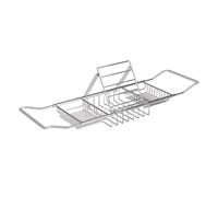 Pasdrucn Bath Trays for Across The Bath, Extendable Bath Caddy Tray for Bathtub, Extendable Bath Caddy Tray for Bathtub Rack Bathroom Shelf, Stainless Steel Bath Caddy Tray Expandable (Silver)