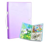 Pasdrucn Diamond Painting Storage Book, Diamond Painting Picture Album, Diamond Art Folder A3 A4, Art Storage, A3 Art Folder Carry Case, Diamond Art Portfolio Folder for Art Storage (Purple)