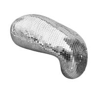 Pasdrucn Melted Disco Ball Decorations, Disco Ball Melting Decoration, Melted Mirror Disco Ball, Disco Ball for Kids, Small Disco Ball, Vintage Disco Decoration Set for Home Decor (M,Silver)