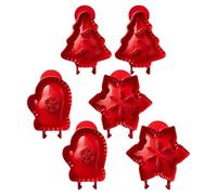 Pasdrucn Party Potluck Hand Pie Mold,Christmas Mini Pie Maker,Fall Hand Pie Molds Set,Snowflake/mitten/Christmas Tree Shapes Pie Baking,One-Press Hand Pie Maker,Halloween Pumpkin Pie Decoration (6Pcs)