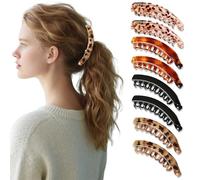PASDUCHAS 8 PCS Large Banana Clips Hair for Thick & Thin Hair, Kitsch Matte Claw Clip for Ponytail Bun