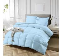 Pashmina 10.5 Tog King size Comforter Warm and Anti Allergy Hotel Quality, Super Soft, for All Seasons 100% Egyptian Cotton Quilt Duvet ( Light Blue ), King 224cm × 224cm (UK-comfoter-10.5TOG-29)