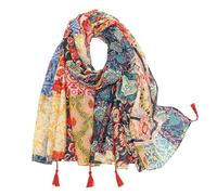 Pashmina Scarf, Diverse Large Boho Scarf, Lightweight Boho Cotton Scarf, Fall Winter Fashion with Ethereal Elegance, Versatile Vintage Scarf for Women Beach Swimming Pool Traveling Vocations