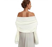 Pashmina Shawl Wraps for Women Large Winter Scarf Soft Shawls and Wraps for Evening Dresses Shawl for Wedding, Ivory, Large