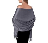 Pashmina Shawls and Wraps for Evening Dresses, Large Soft Pashminas Wedding Shawl, Dark Grey11, One Size