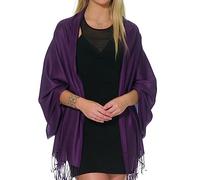 Pashmina Shawls and Wraps for Evening Dresses, Large Soft Pashminas Wedding Shawl, Grape Purple, One Size