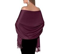 Pashmina Shawls and Wraps for Evening Dresses, Large Soft Pashminas Wedding Shawl, Maroon, One Size