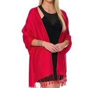 Pashmina Shawls and Wraps for Evening Dresses, Large Soft Pashminas Wedding Shawl, Red, One Size