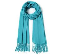 Pashmina Shawls and Wraps Large Scarfs for Women Wedding Party Bridal Long Fashion Solid Shawl Wrap with Fringes, Aqua, One Size