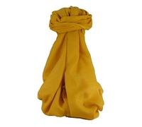 Pashmina & Silk Fine Cashmere Scarf Karakoram Birds-Eye Weave Buttercup