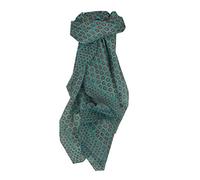 Pashmina & Silk Mulberry Silk Contemporary Square Scarf Padra Teal