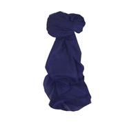 Pashmina & Silk Mulberry Silk Hand Dyed Square Scarf Oxford Blue from