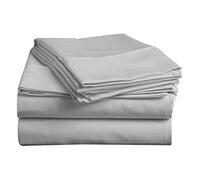 Pashmina Single Pure Egyptian Cotton Light Grey Bed Sheet 800 TC 4 Piece 30cm Extra Deep Pocket Breathable Sateen Super Soft Long Stable 100% Cotton Premium Hotel Quality Sheets with Pillowcases