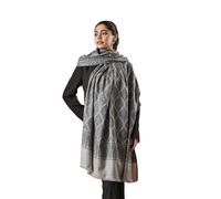 Pashmoda Women Shabnam Cashmere Jamawar Woven Shawl, Kaani Jacquard Shawl Stole Wrap Luxury Pashmina Evening Wrap (Size: 40"x80"), gray, One Size