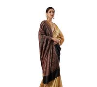 Pashmoda Women Shabnam Kashmiri Jamawar Woven Shawl, Kaani Jacquard Shawls, Stoles, Wraps, Luxury Pashmina Evening Wrap (Size: 40X80 Inches), Black, One Size