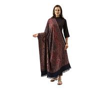 Pashmoda Women's Kashmiri Mughal Shawl, Jacquard Shawl| Evening Wraps for Women | Women Shawl Wrap Scarf Pashmina Gifts, Navyblue, Size: 40 X 80 Inches