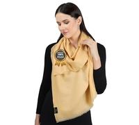 PASHWRAP 100% Himalayan Cashmere Wrap | Lightweight Cashmere Scarf | Ultra Thin Kashmiri Pashmina Shawl | Ideal For Travel, Daffodil, One Size