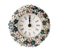 Pasiir Silent Mini Vintage Analog Table Clock with Hand-Painted Metal Body and Battery Operated Non-Ticking Core for Shelf, Bedroom, Bedside, Desk, Gift Clock