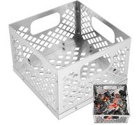 Pasimy 12 x 12 x 7.5'' Charcoal Fire Basket for Offset Smoker, Grill Accessories Stainless Steel Fire Basket for Smoker BBQ Grill Accessories