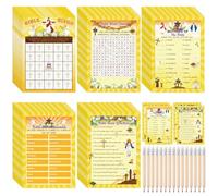 Pasimy - 149 Easter Bible Game Cards, 25 Players, Christian Party Games, Religious Trivia, Word Search, Bingo Paper Cards for Easter Party Favors