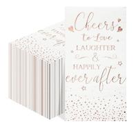 Pasimy 50 Pcs Bridal Shower Napkins Cheers to Love Laughter and Happily Ever After Disposable Decorative Wedding Paper Dinner Napkins for Banquet Engagement Party Decoration Supplies (Rose Gold)
