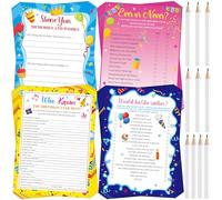 Pasimy 60 Pcs Who Knows The Birthday Star Best Cards Would He/She Rather Activities for Guests with 60 Pcs Double Sided Colorful Cards and 10 Pencils for Sweet Birthday Sleepover Party Supplies