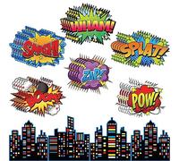 Pasimy 9 Pcs Hero Classroom Decorations Bulletin Board Set Fun Hero Sign Cutouts Signs Paper Cardboard Cutouts Party Decorations for Birthday Party School Classroom Wall Decor