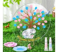 Pasimy Gender Reveal Fingerprint Tree Boy or Girl Party Ideas Baby Shower Guest Book Party Game Gender Reveal Party Supplies for Baby Shower He or She Party Keepsake(Elephant)