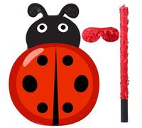 Pasimy Ladybug Piñata with Blindfold Bat Confetti Decorations Ladybug Birthday Party Supplies Summer Parties Game Insect Party Piñata Carnival Decorations, 16 x 11.8 x 2.9 Inches