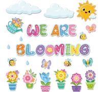 Pasimy Spring Bulletin Board Decorations for Classroom We are Bloming Spring Flower Bird Butterfly Cutouts Classroom Decorations for Spring Classroom Home Window Wall Decor