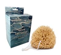 Pasiphae Natural Soft Loofah Sea Sponge,Honeycomb Body Sponge on a Rope for Bath & Shower -100% Natural, Organic,-Men,Women,Adults, Exfoliating,Eco Gift in Carton (Sponge L Size 12,5-14,5cm)