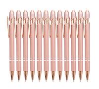 PASISIBICK 12 Pieces Rose Gold Ballpoint Pen with Stylus Tip, 2 in 1 Rose Gold Stylus Pens Stylish Pen, Metal Stylus Pen for Touch Screens, 1.0 mm Black Ink(Pack of 12)