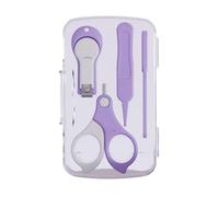 Pasisuu 4Pcs/Set Baby Nail Clipper Kit, with Nail Clipper, Scissors, Tweezers, File, Storage Case, Manicure Pedicure Grooming Tools Kit for Infant Newborn Toddlers Purple