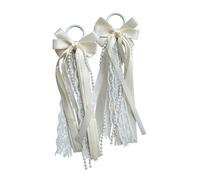 Pasisuu Cowboy Boot Charms for Women with Pink White Bow Faux Pearls Lace Trim 20cm Length Decorative Ribbon Accessories Designed for Cowgirl Boots Universal Fit Hardware