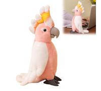 Pasisuu Cute Parrot Plush Toy, Soft Realistic Bird Doll For Kids | Premium Soft Polyester Parrot, 28cm Durable, Fluffy Design Perfect For Kids, Bird Lovers, Bedroom Or Cozy Home Decor Pink