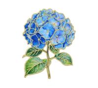 Pasisuu Elegant Hydrangea Brooch, Enamel Oil Drip Brooch Pin, Durable Zinc Alloy Build with Smooth Edges, Literary Style Flower Badge for Backpacks, Canvas Bags and Jackets，Coat Collars