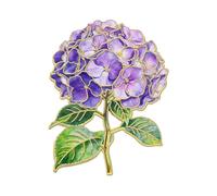 Pasisuu Elegant Hydrangea Brooch, Enamel Oil Drip Brooch Pin, Durable Zinc Alloy Build with Smooth Edges, Literary Style Flower Badge for Backpacks, Canvas Bags and Jackets，Coat Collars
