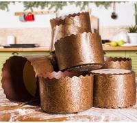Paska Mold Easter Bread Forms |12 pack 15 oz | Easter Bread Paper Mold Kulich - Panettone Paper Mold Large Pascha Mold - Panettone Pan Brown Panetonne Mold W 5.1 x H 3.35-in Pascha Mold