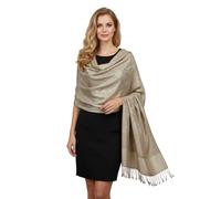 PASKMLNA Paisley Jacquard Pashmina Shawl Wrap Scarf Stole, Beige Taupe, Large