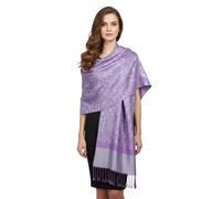 PASKMLNA Paisley Jacquard Pashmina Shawl Wrap Scarf Stole, Light Purple, Large