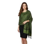 PASKMLNA Paisley Jacquard Pashmina Shawl Wrap Scarf Stole, Olive Green, Large