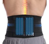 Paskyee Lower Back Support Belt with 6 Stays, Back Brace for Scoliosis & Sciatica and Back Pain Relief, Lumbar Support Belt for Men and Women, Adjustable Lower Back Support Brace with PU