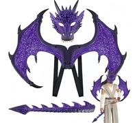 PASLFC Dragon Costume Children's 3 Pieces, Dragon Costume Children, Halloween Dragon Wings Set, Halloween Dragon Mask, Dragon Costume Adults, Dinosaur Cosplay Set for Children, Halloween Party