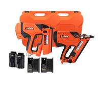 Paslode Im350+ & Im65 2 Piece Kit Inc 2X 2.1Ah Batteries, 2X Chargers, 2X Carry Cases - Straight